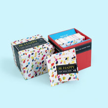 Load image into Gallery viewer, Be Happy pop-up cards feature a unique quote to be opened whenever they need a happy thought, or the uplifting messages can be shared with friends.