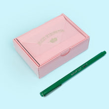 Load image into Gallery viewer, Classic Original Crown Mill vellum cards, made in Belgium, are the perfect size for sharing the news with friends and family.