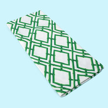 Load image into Gallery viewer, Brighten any kitchen with our beautiful trellis-patterned towel, adding a delightful pop of green.