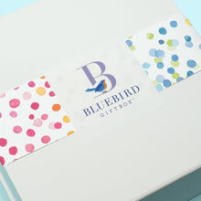 Load image into Gallery viewer, Toast good times and send your loved one this joyful celebration in a box Bluebird!