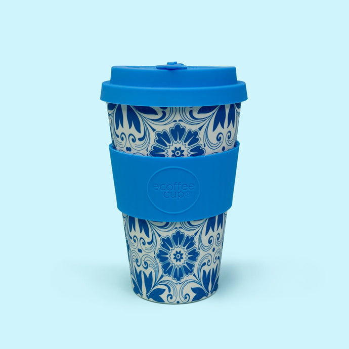 This lovely travel mug from eCoffee features an exclusive design and is the perfect 14 oz. size for your favorite beverage on the go!
