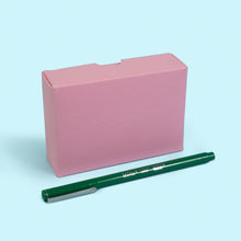 Load image into Gallery viewer, Vellum Crown Mill Pink Notecards  &amp; Green LePen
