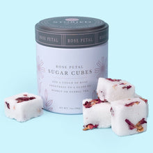 Load image into Gallery viewer, Lovely Rose Petal Sugar Cubes, hand-crafted from Storied Goods, add a touch of sweetness to tea or bubbly.
